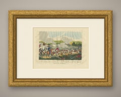 Battle of Waterloo with Cuirassiers Facing British Infantry, 1816