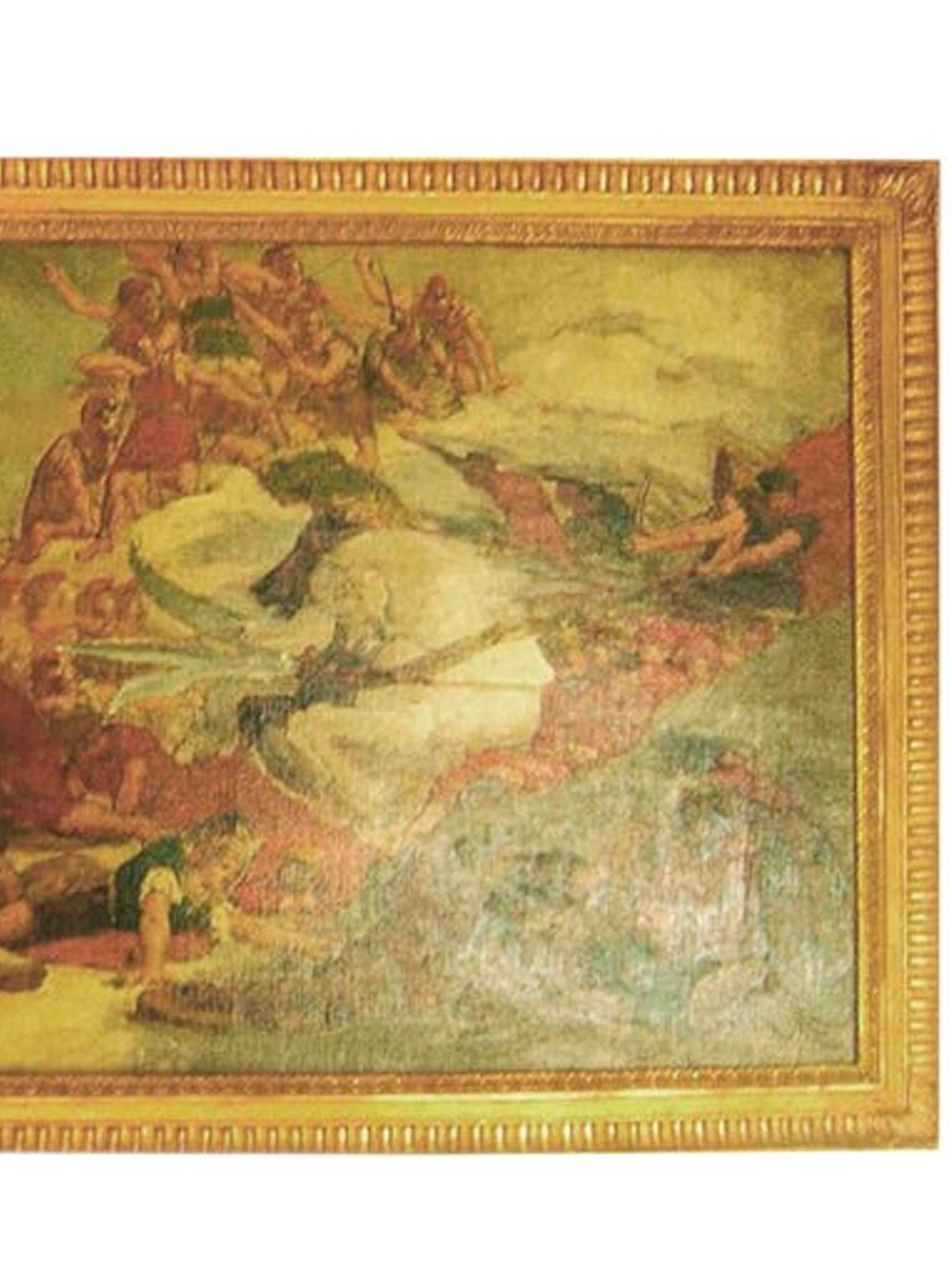 Batalla Pintura al óleo sobre lienzo del Viejo Maestro Lienzo en venta