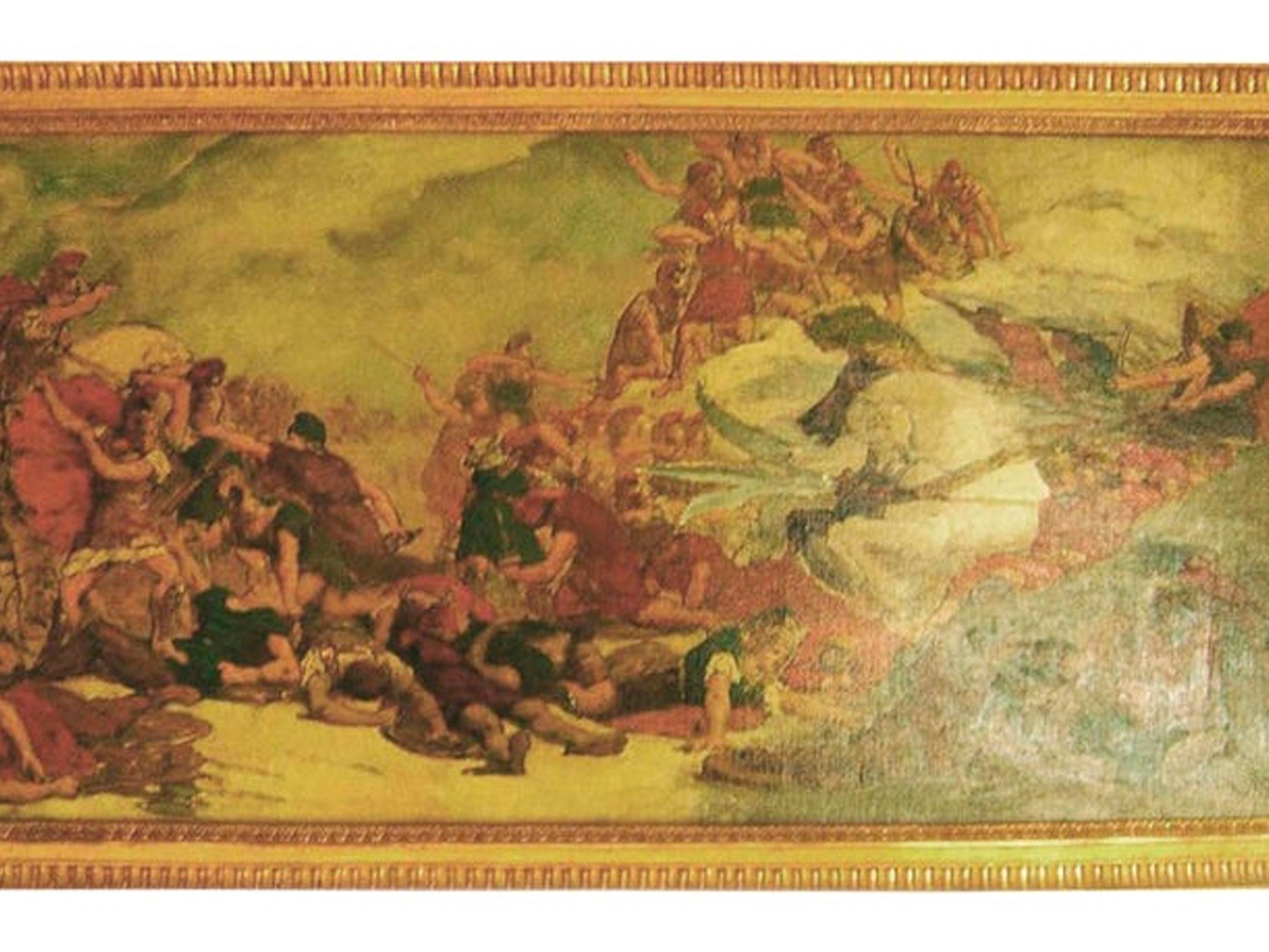 Batalla Pintura al óleo sobre lienzo del Viejo Maestro en venta 1