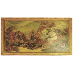 Antique Battle Old Master Painting Oil on Canvas