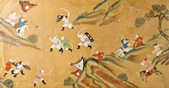 BATTLE SCENE AND HUNTING SCENE Late 18th Century Chinese