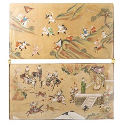 BATTLE SCENE AND HUNTING SCENE Late 18th Century Chinese