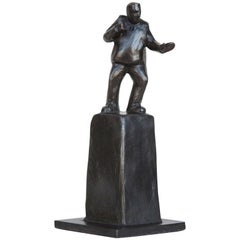 Used "Battle Stance" Bronze Sculpture by Jim Rennert