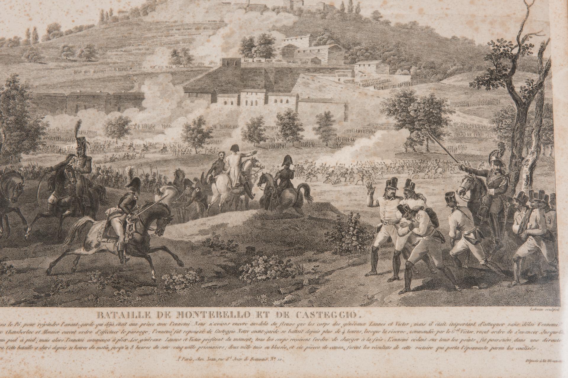 Neoclassical Battles of Montebello and Casteggio in Antique Frame For Sale
