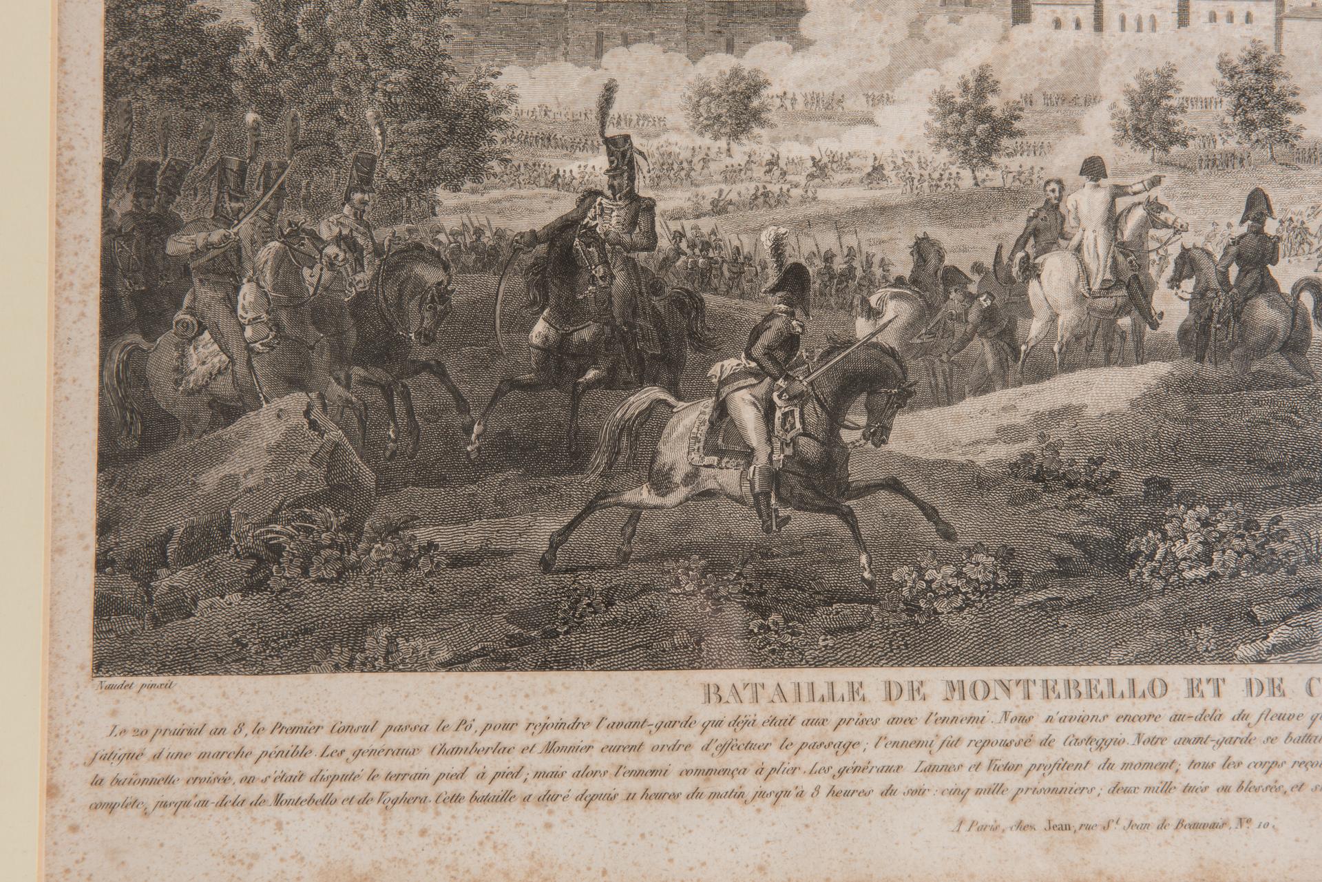 French Battles of Montebello and Casteggio in Antique Frame For Sale