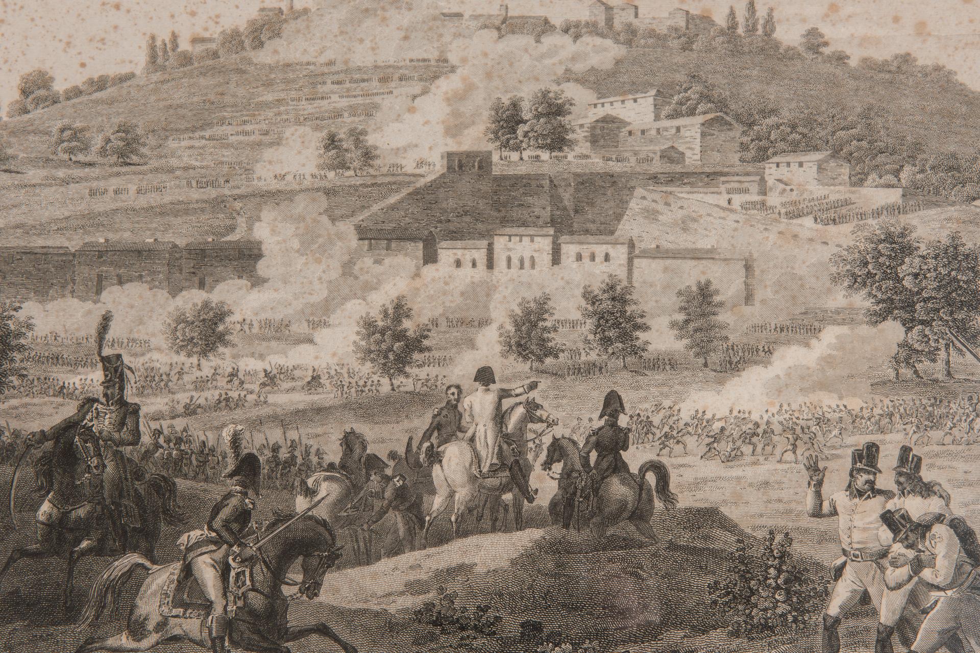 Engraved Battles of Montebello and Casteggio in Antique Frame For Sale