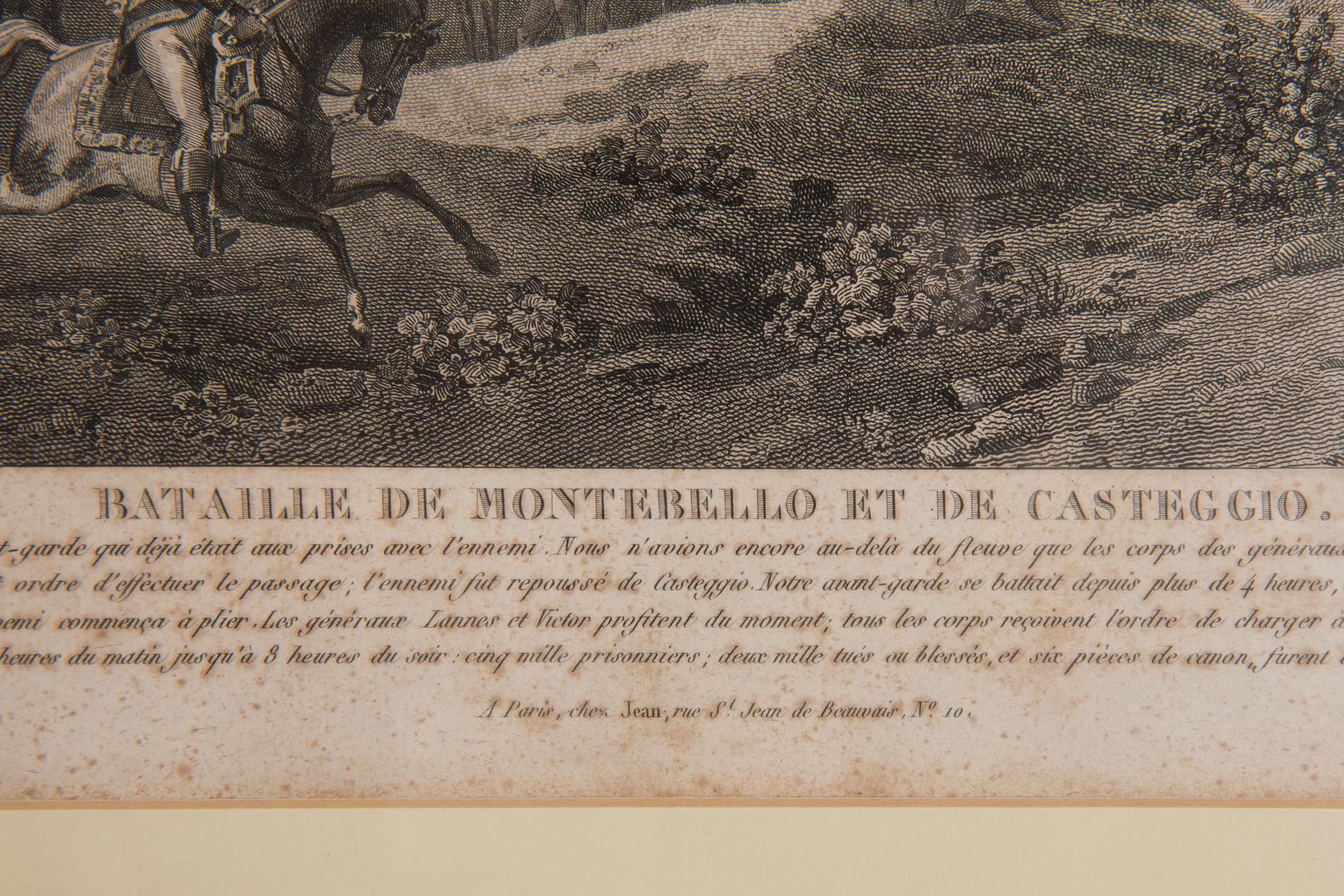 19th Century Battles of Montebello and Casteggio in Antique Frame For Sale