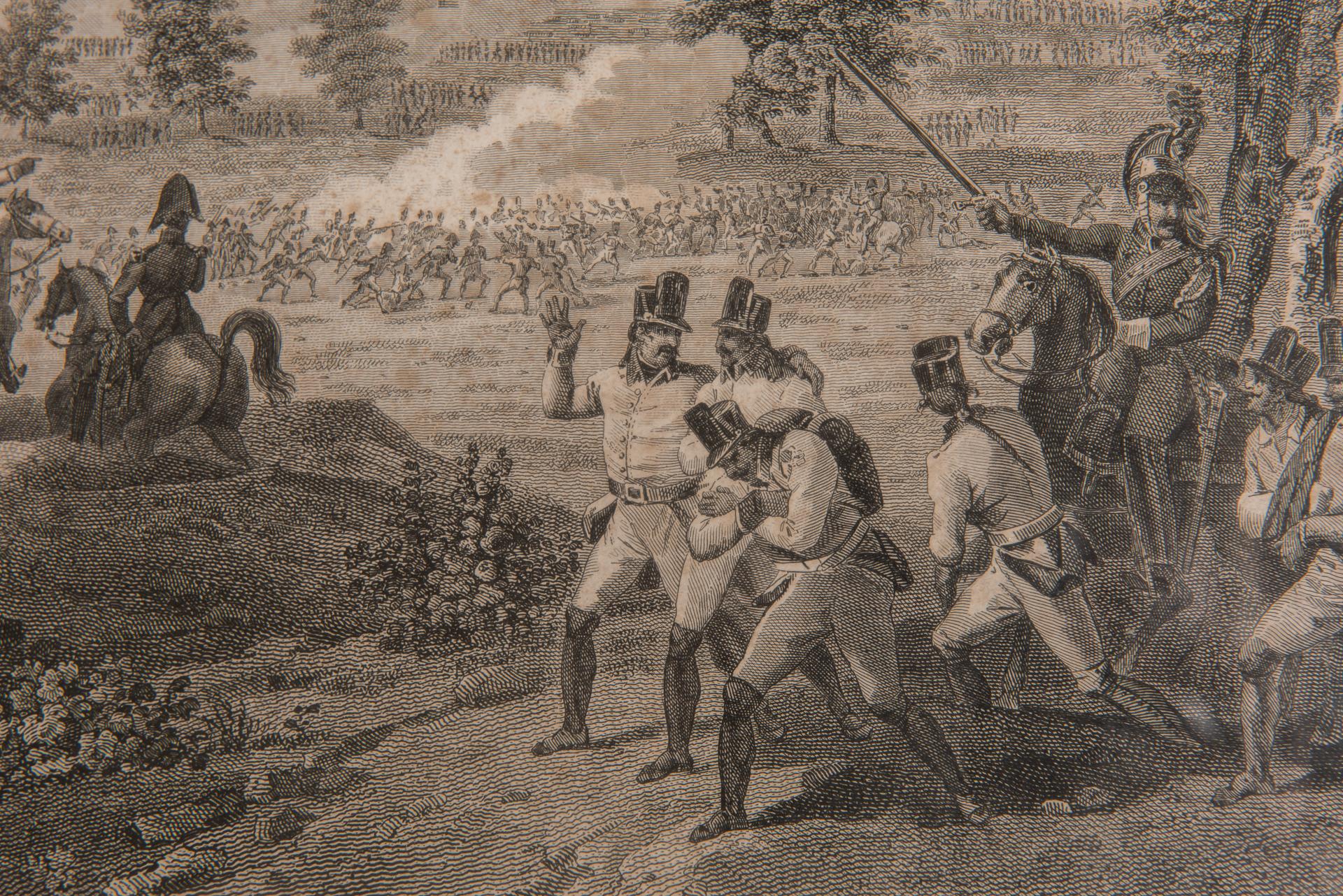 Fruitwood Battles of Montebello and Casteggio in Antique Frame For Sale