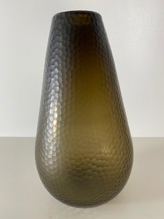 Battuto Nido D’Ape Amber Vase Attributed to Carlo Scarpa, Murano, 1940