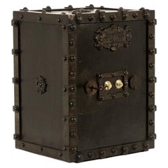 Bauche. Antique small metal travel safe. Napoleon III period.