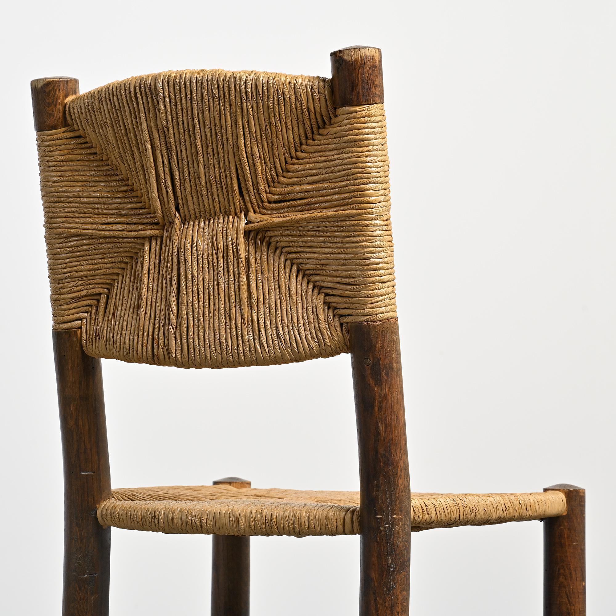 Bauche Chair & Stool by Charlotte Perriand, circa 1950, Set of 2 en venta 3