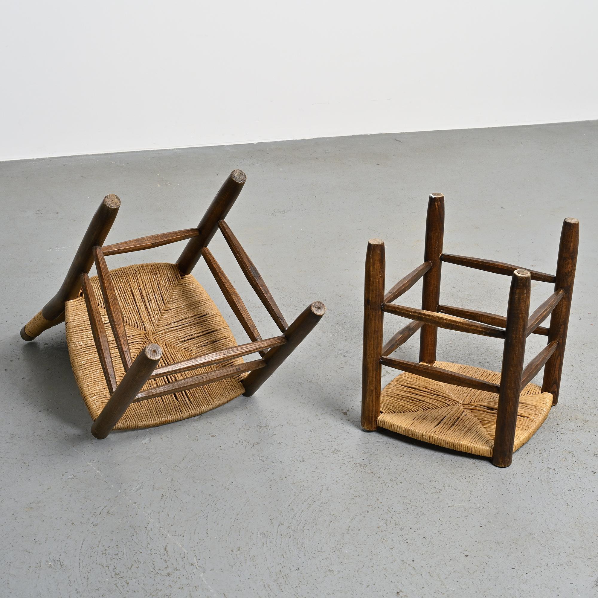 Bauche Chair & Stool by Charlotte Perriand, circa 1950, Set of 2 en venta 12