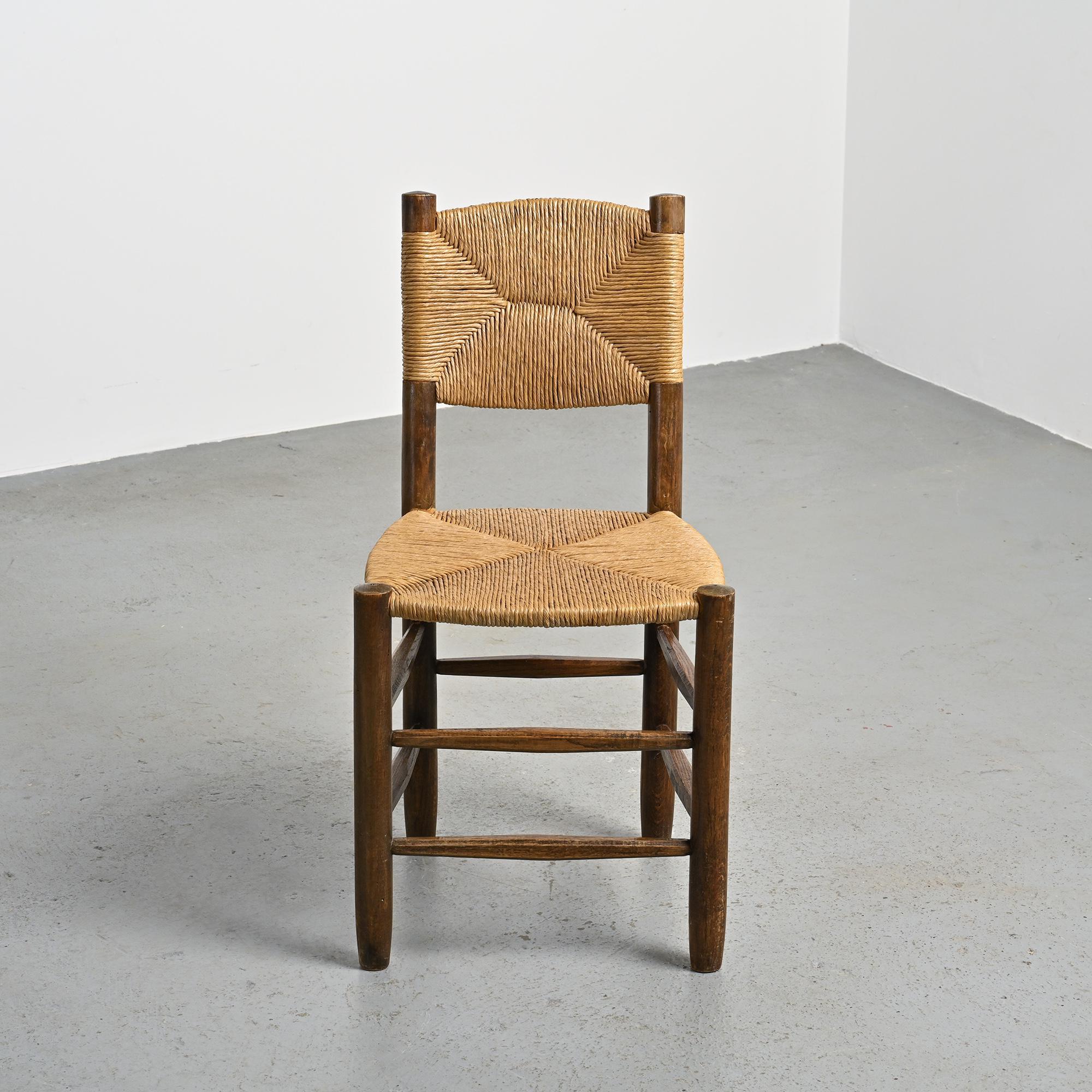 Bauche Chair & Stool by Charlotte Perriand, circa 1950, Set of 2 siglo XX en venta