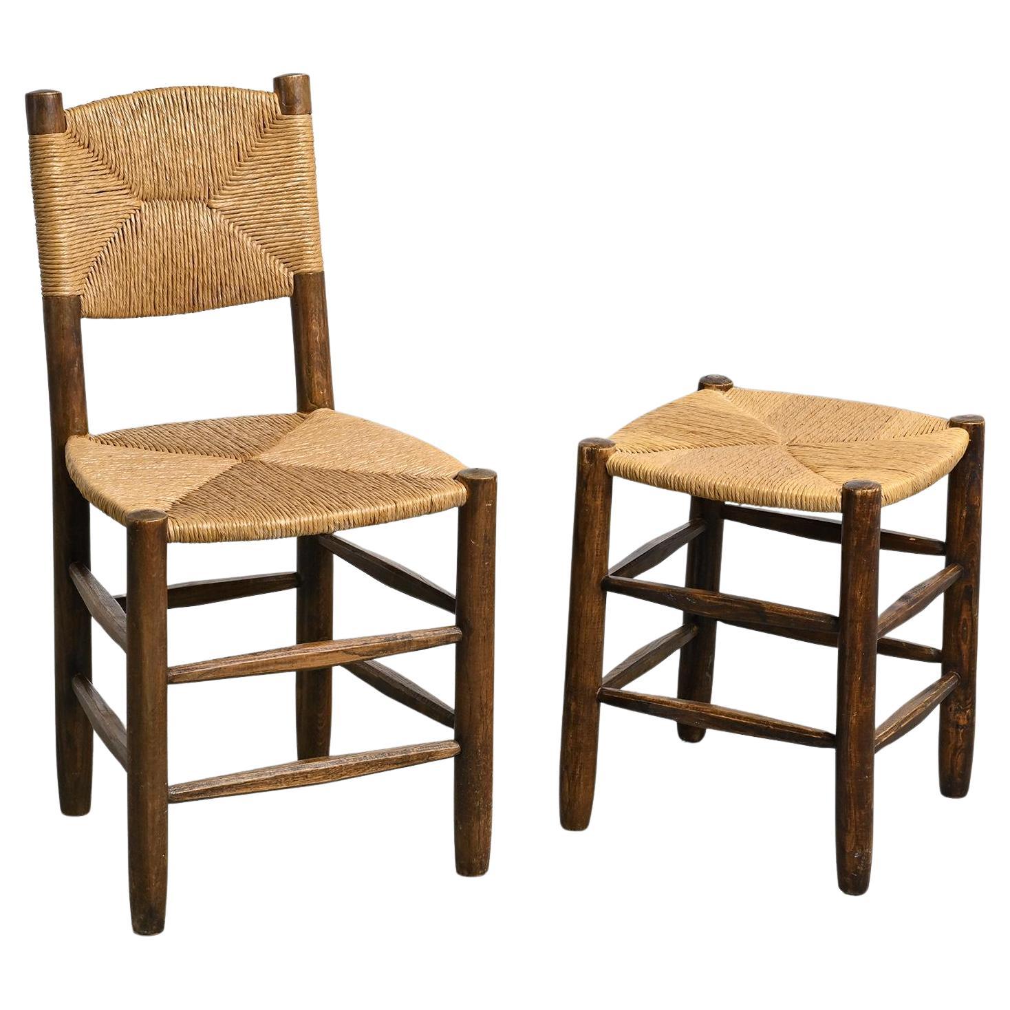 Bauche Chair 
Stool by Charlotte Perriand, circa 1950, Set of 2