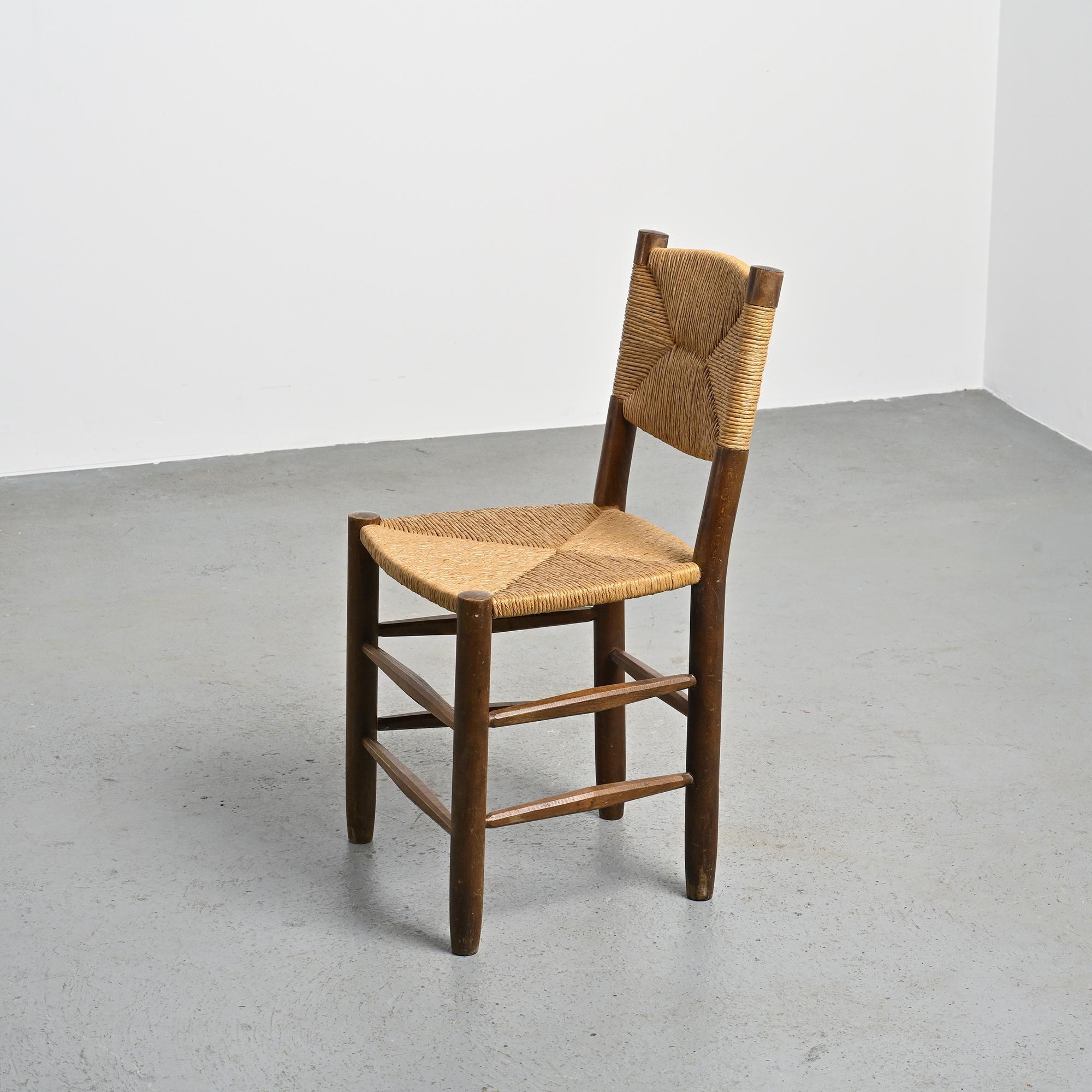 Bauche Chairs by Charlotte Perriand, circa 1950, Set of 2 (Binse) im Angebot