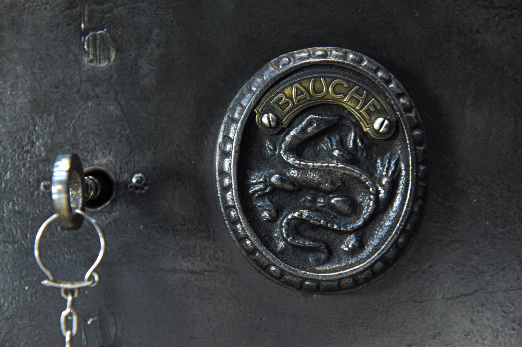 Early 20th Century Bauche Metal Safe with Original Key, 1920s