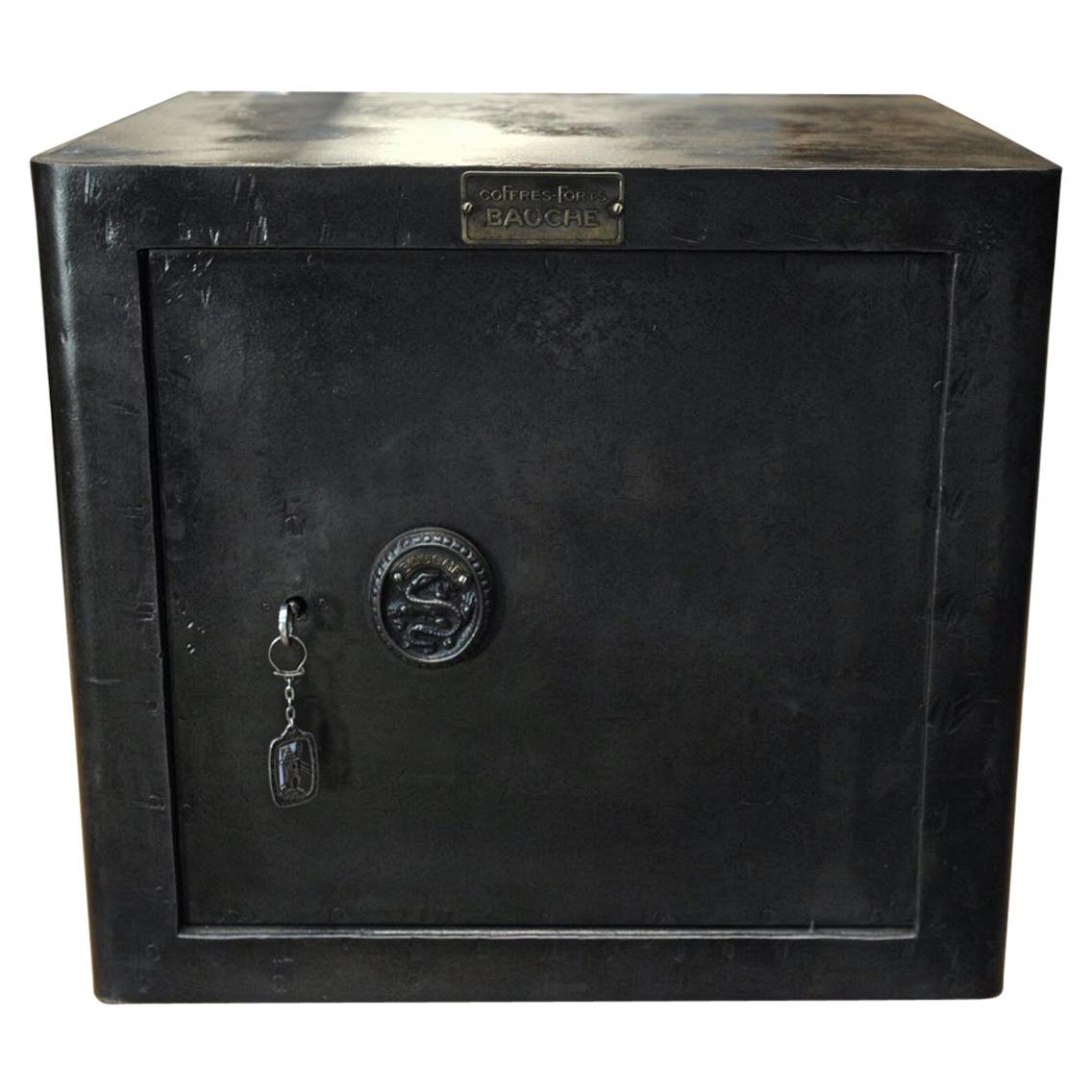 Bauche Metal Safe with Original Key, 1920s