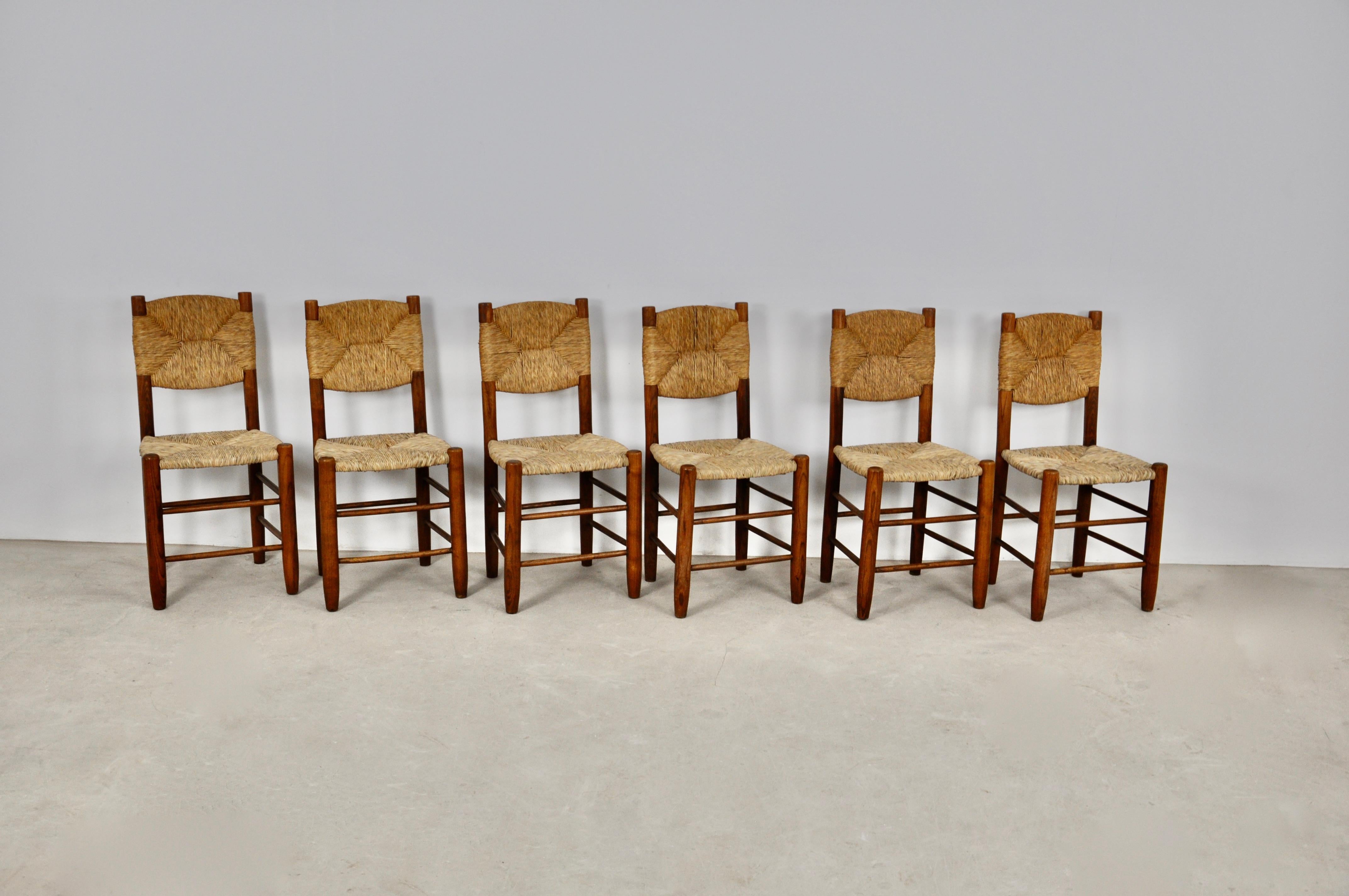 Mid-Century Modern Bauche Model N°19 Chairs by Charlotte Perriand, France, 1950s