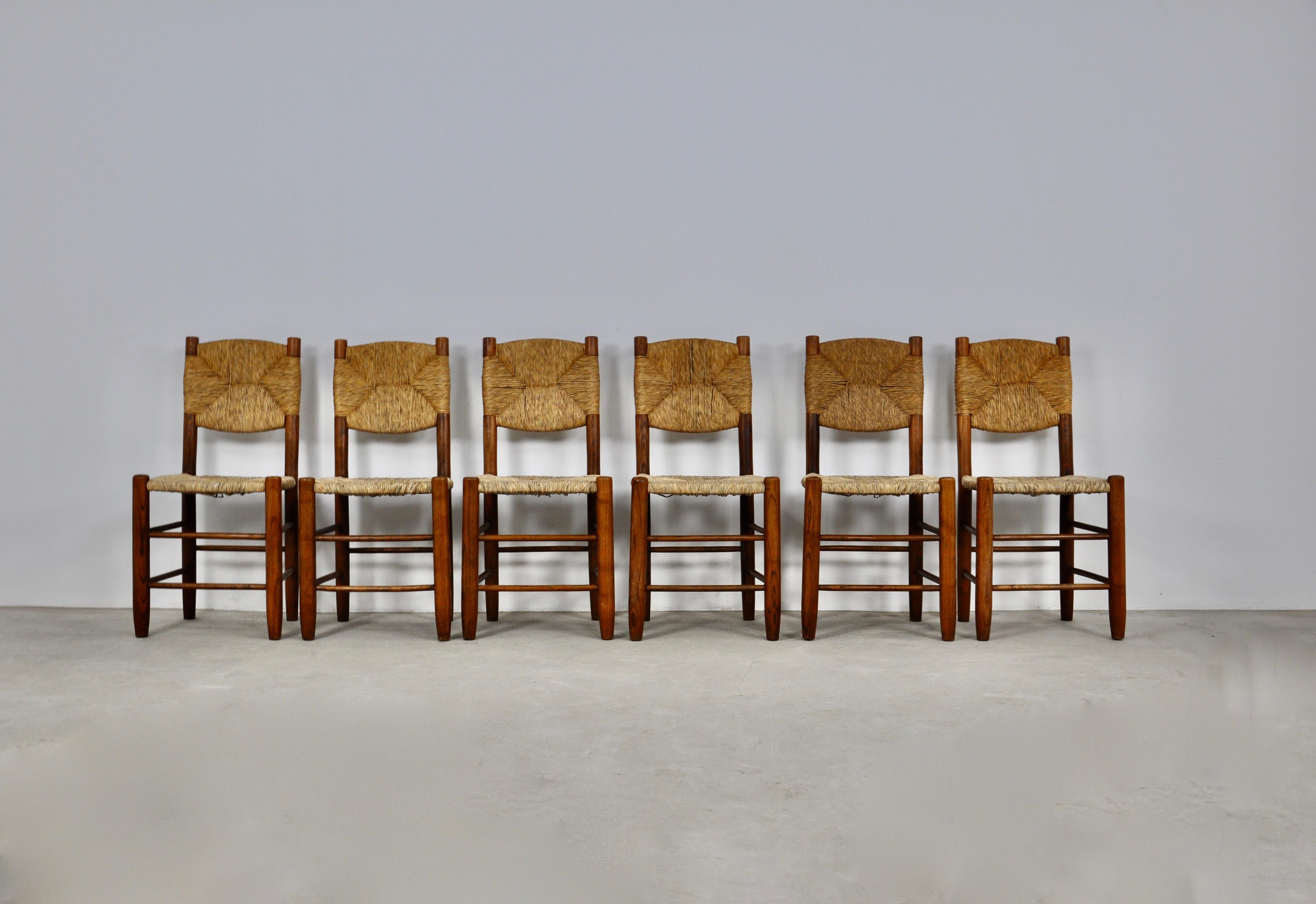 French Bauche Model N°19 Chairs by Charlotte Perriand, France, 1950s