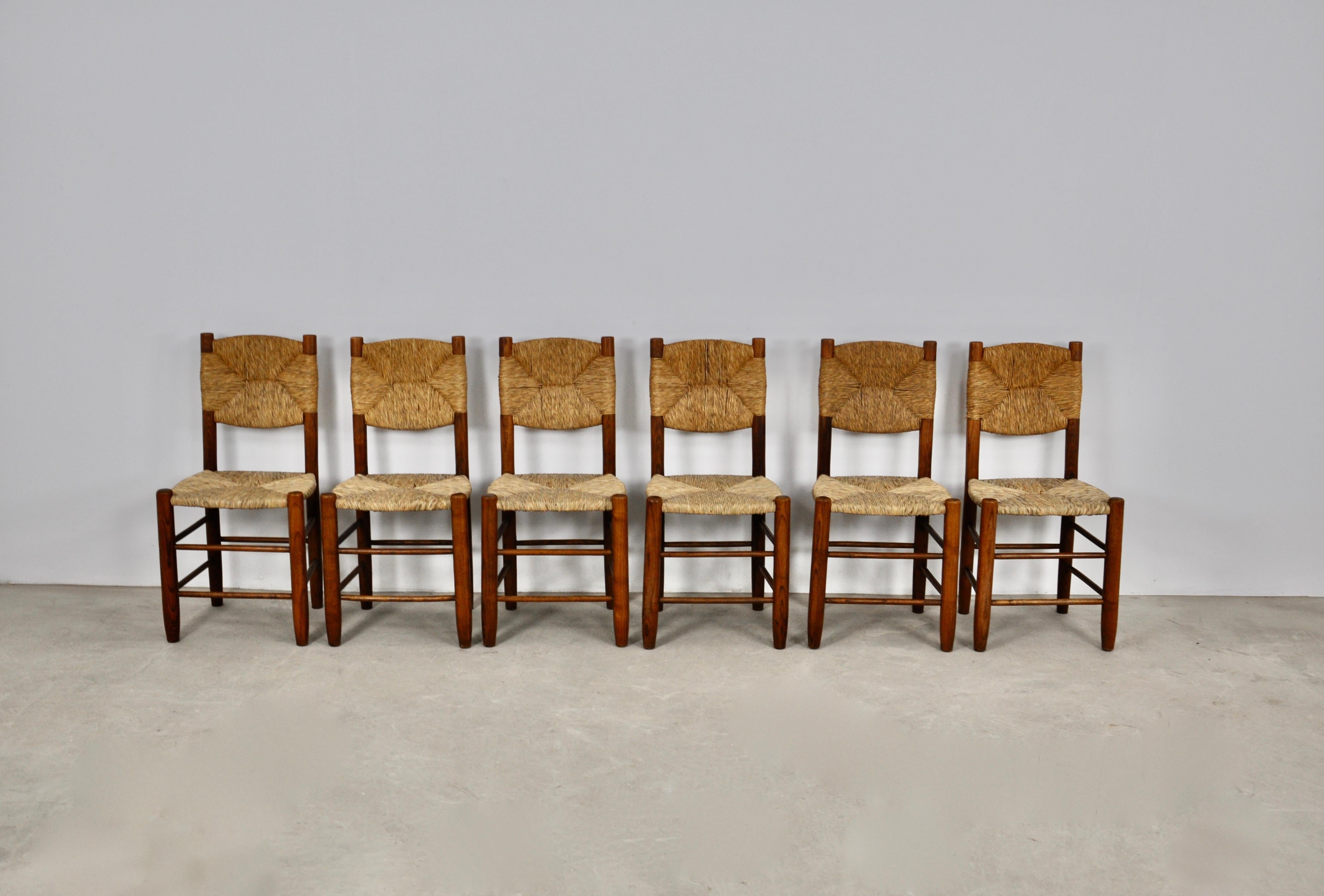 Bauche Model N°19 Chairs by Charlotte Perriand, France, 1950s In Good Condition In Lasne, BE