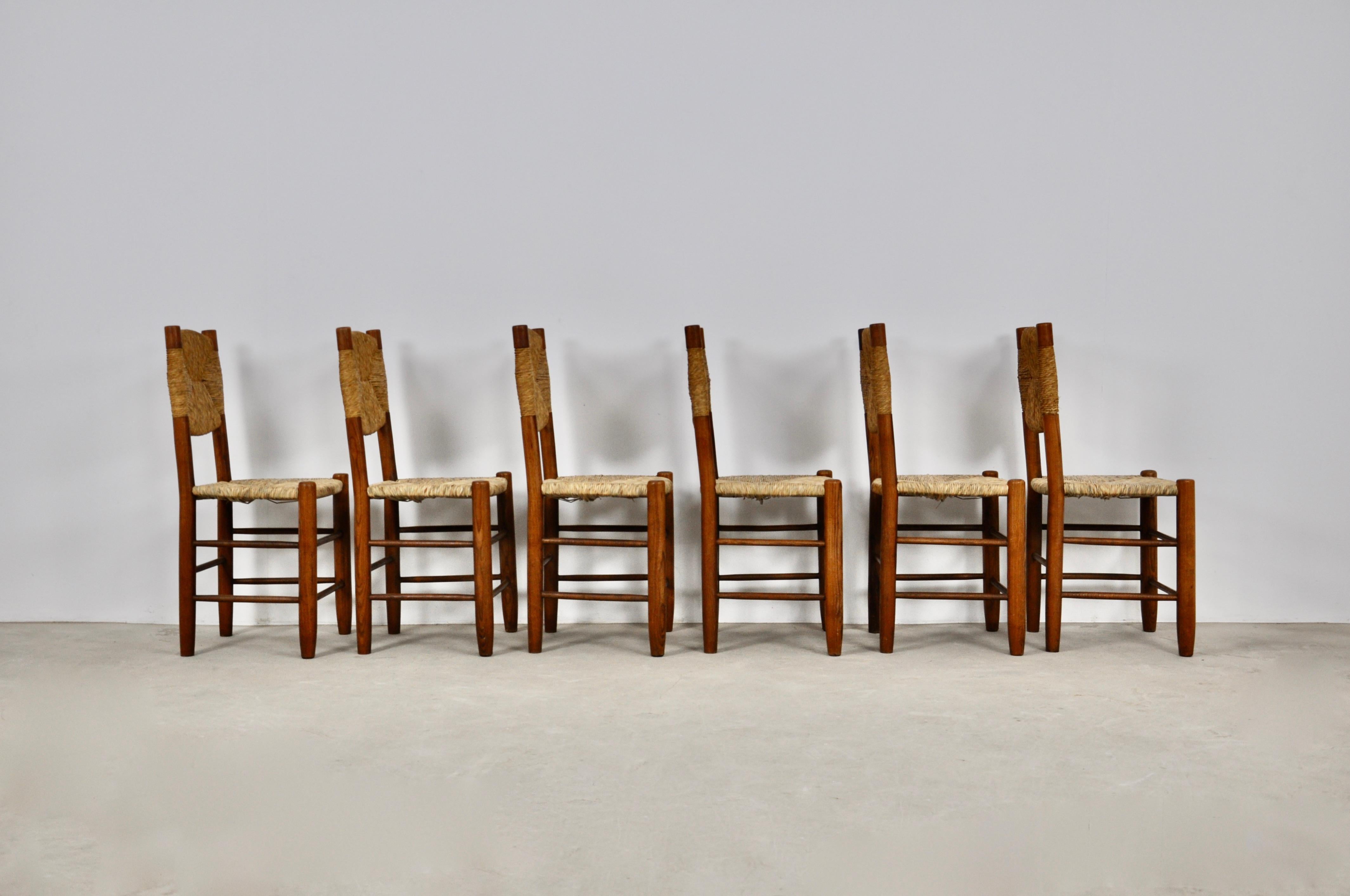 Mid-20th Century Bauche Model N°19 Chairs by Charlotte Perriand, France, 1950s