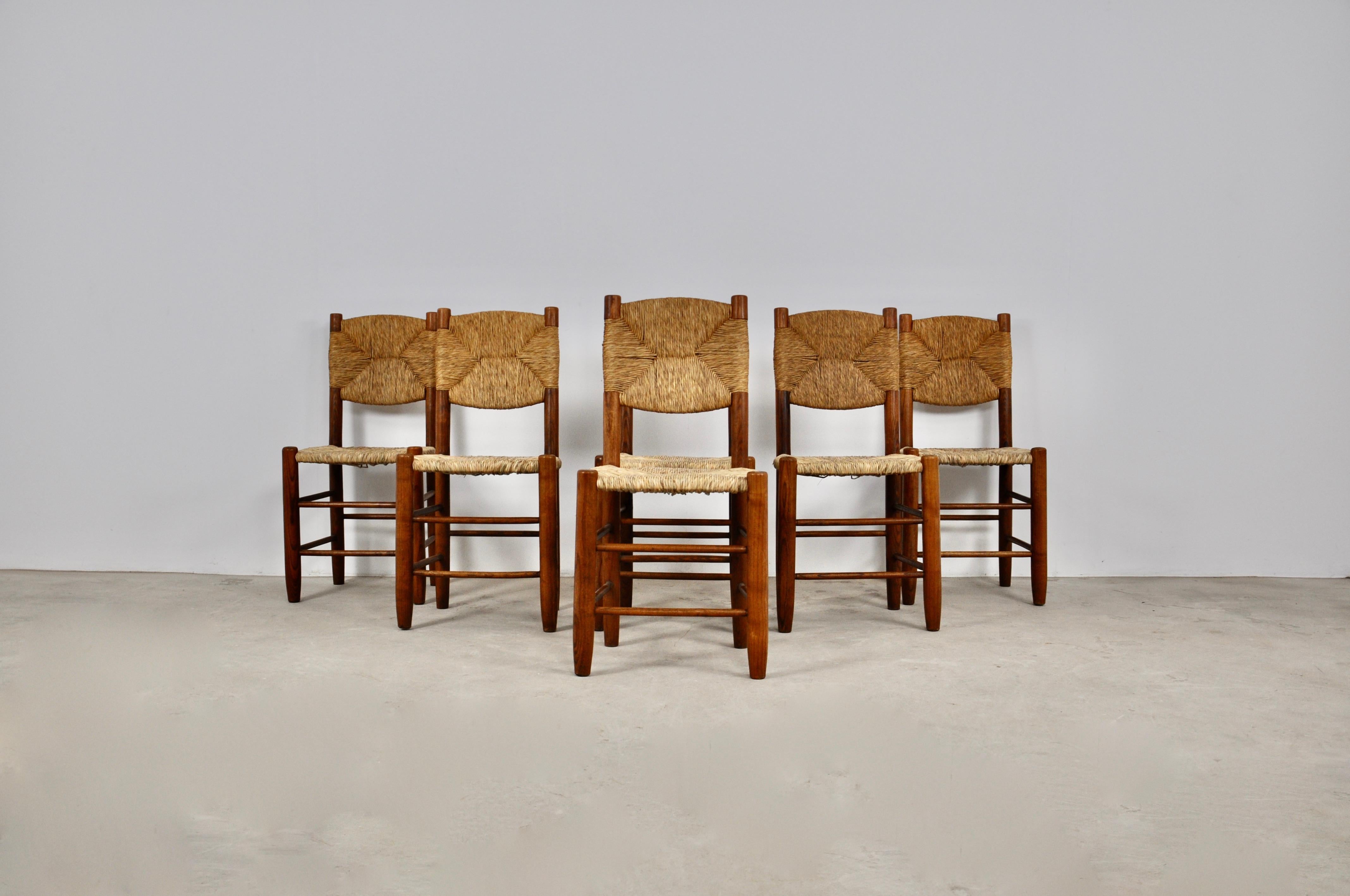 Bauche Model N°19 Chairs by Charlotte Perriand, France, 1950s 2