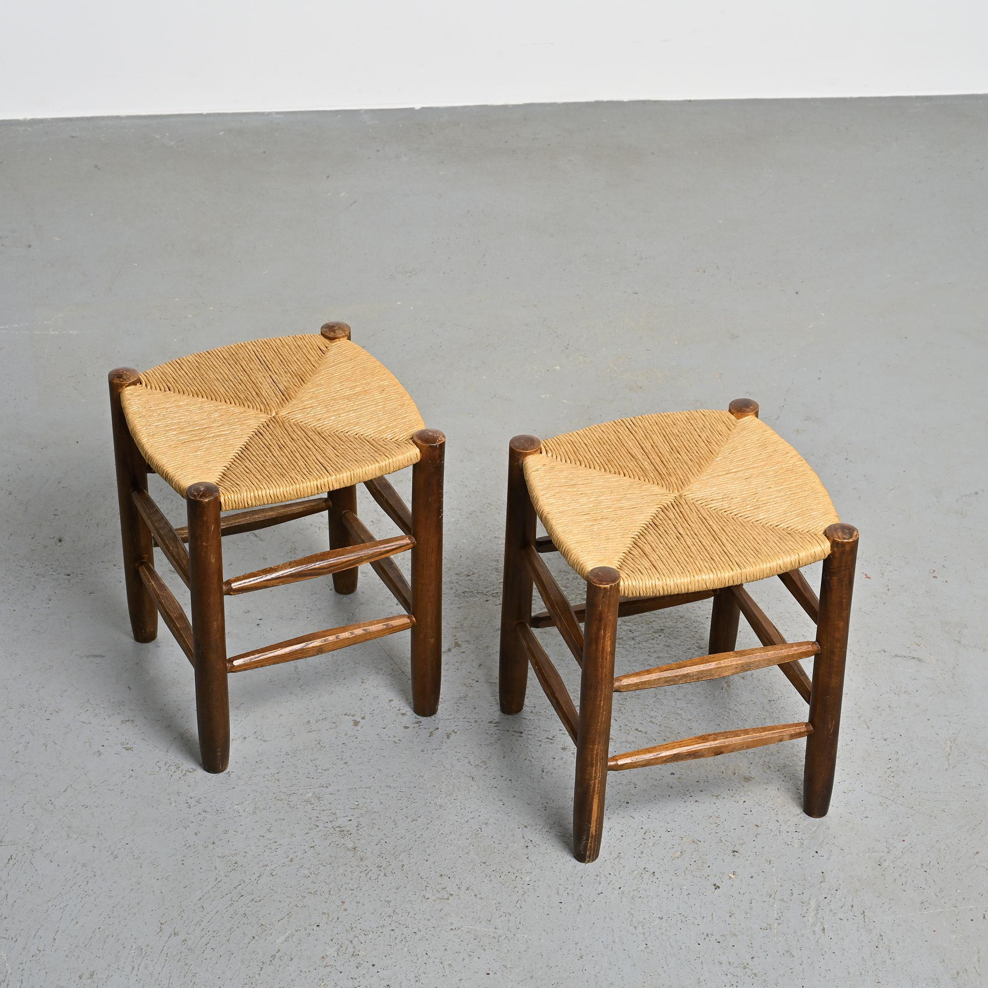 XX secolo Bauche Stools by Charlotte Perriand, circa 1950, Set of 2 in vendita