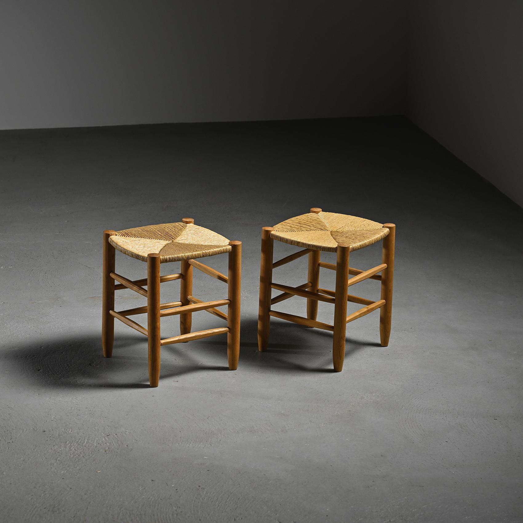 Taburetes Bauche de Charlotte Perriand para Steph Simon, hacia 1950, lote de 2 en venta 6