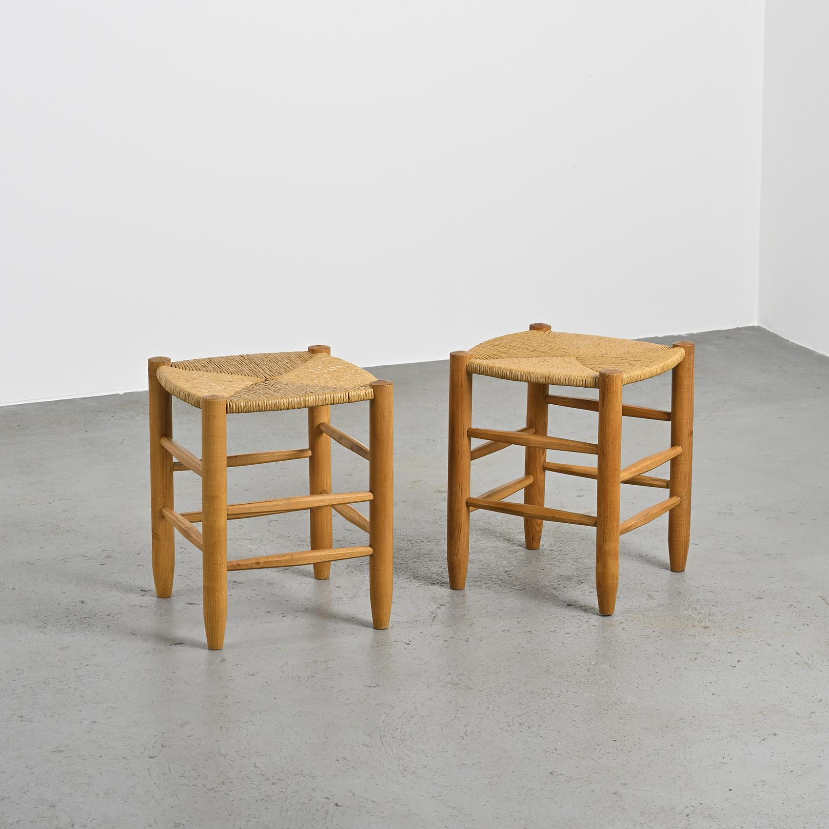 Taburetes Bauche de Charlotte Perriand para Steph Simon, hacia 1950, lote de 2 Moderno de mediados de siglo en venta
