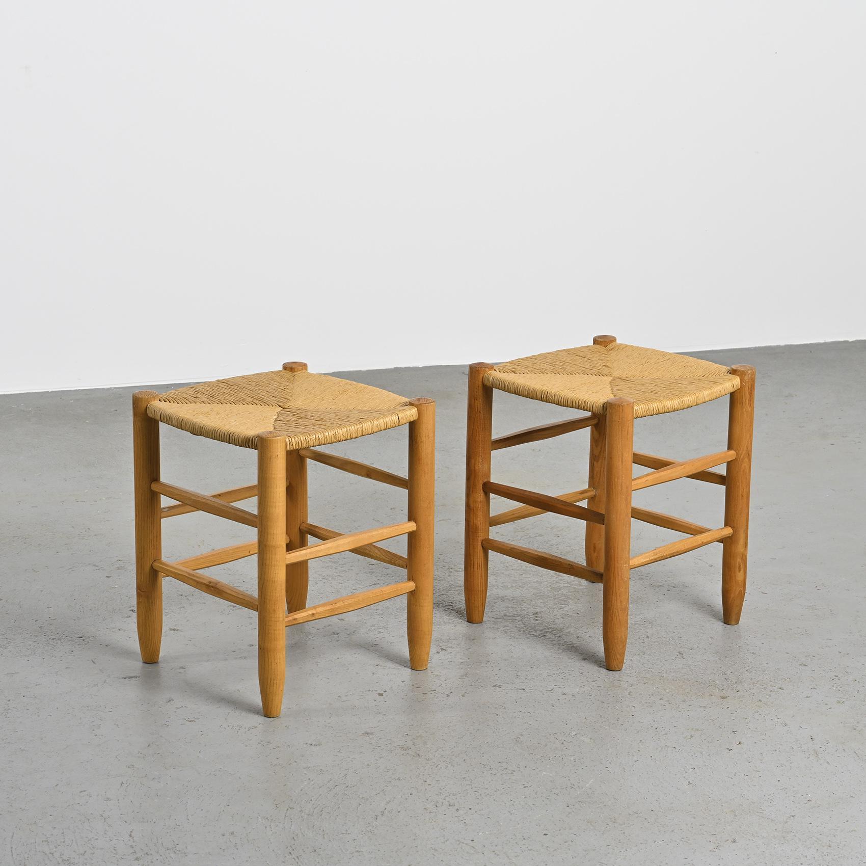 Taburetes Bauche de Charlotte Perriand para Steph Simon, hacia 1950, lote de 2 Francés en venta