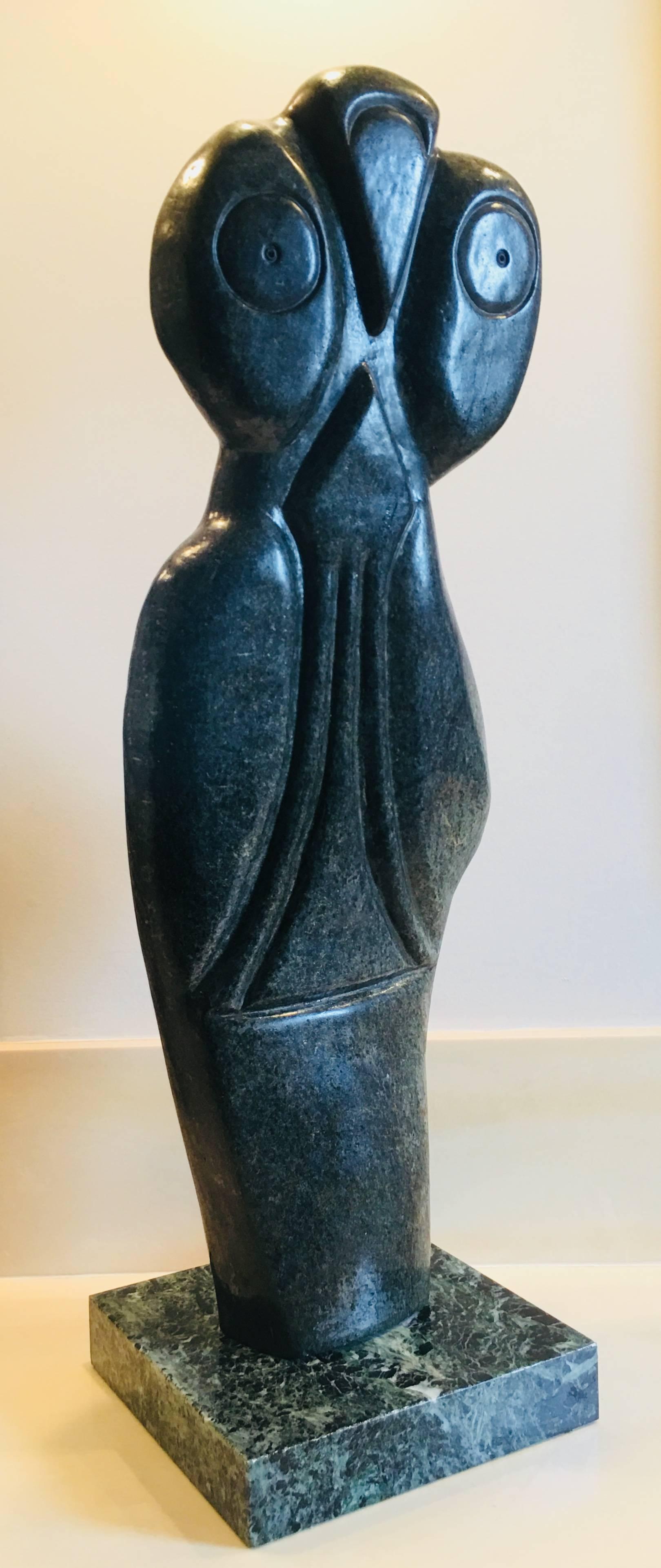 Bauden Khoreay - Sculpture of Owl, homage to Picasso,  Africa, 1970 For Sale 3