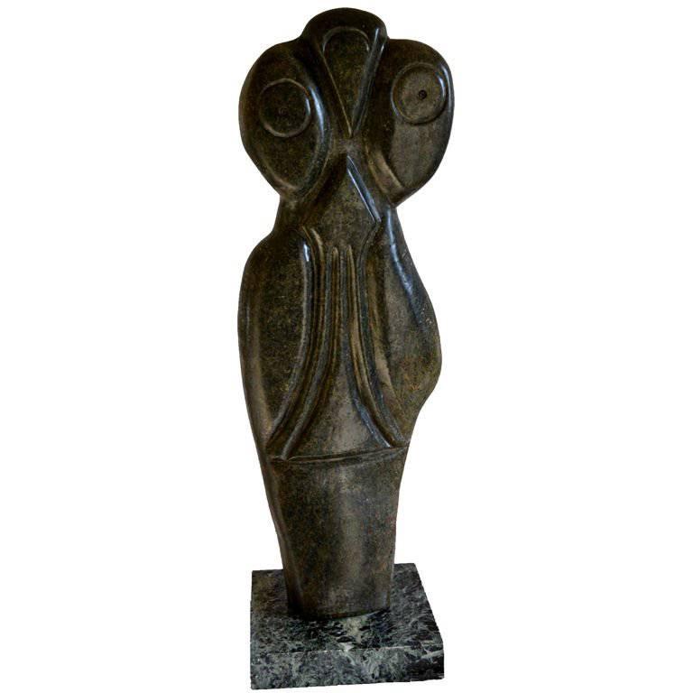 Bauden Khoreay - Skulptur einer Eule, Hommage an Picasso,  Afrika, 1970