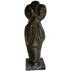 Vintage Bauden Khoreay - Sculpture of Owl, homage to Picasso,  Africa, 1970