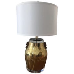 Bauer Asiatisch inspirierte Lampe aus Messing und Lucite