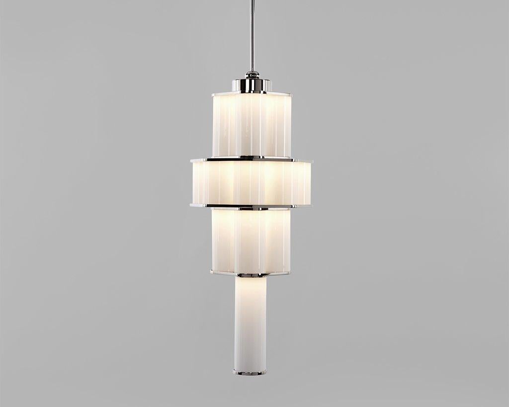 American Bauer Chandelier 02 by in Brass & White Jason Miller for Roll & Hill