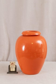 Bauer Co. Vaso per olio, arancione, anni '30 circa, prodotto in California