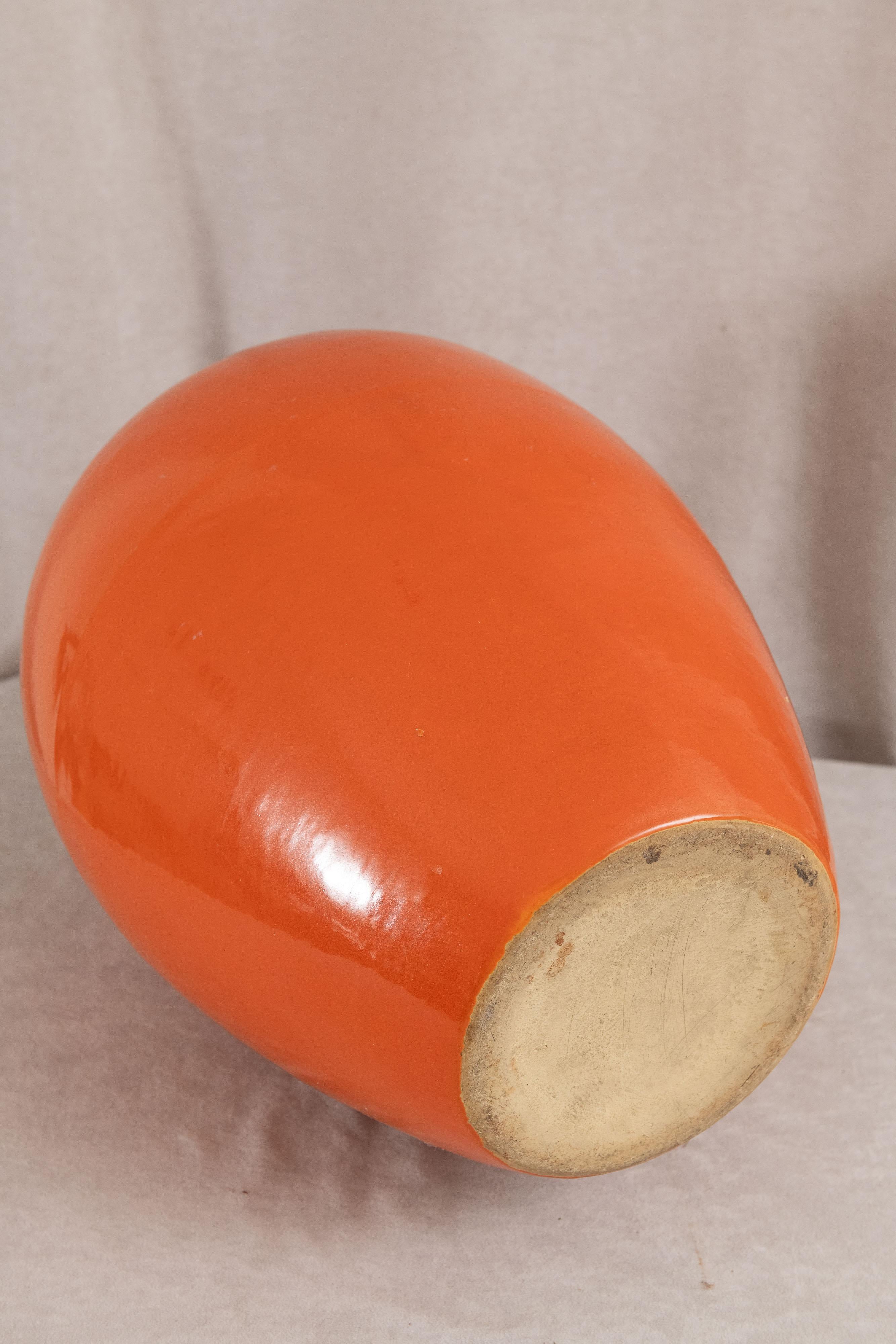 Bauer Co. Tarro de aceite, naranja, ca. 1930, Made in California Moldeado en venta