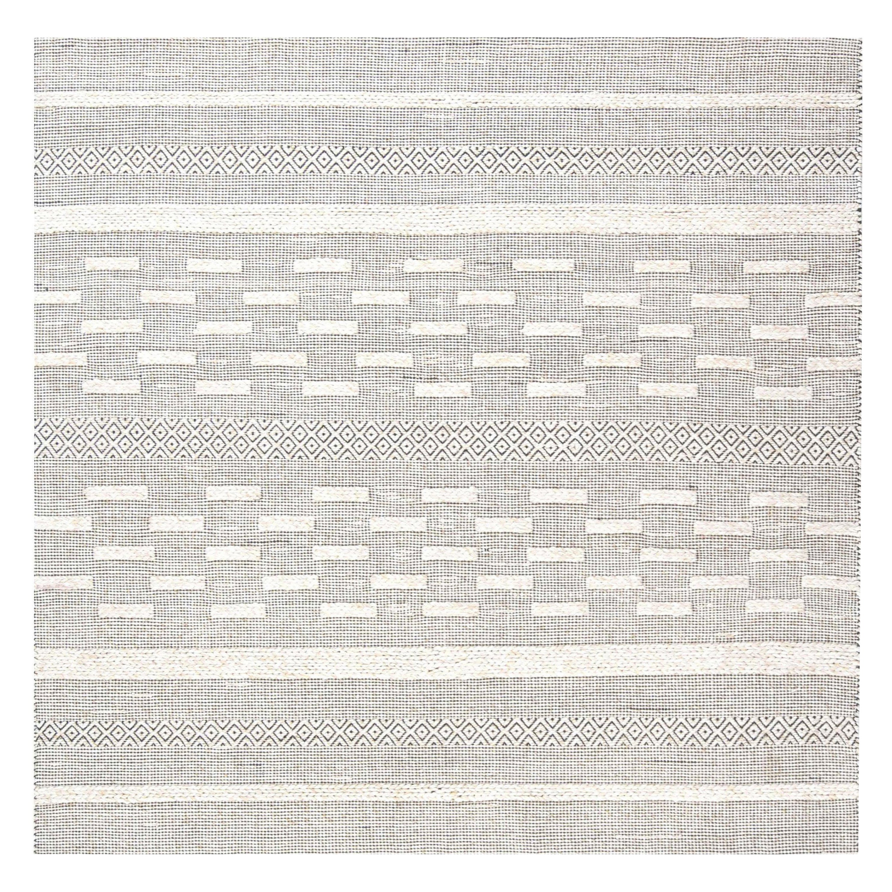 Bauer Collection Geometric Beige Black Handmade Wool by Rug Doris Leslie Blau For Sale