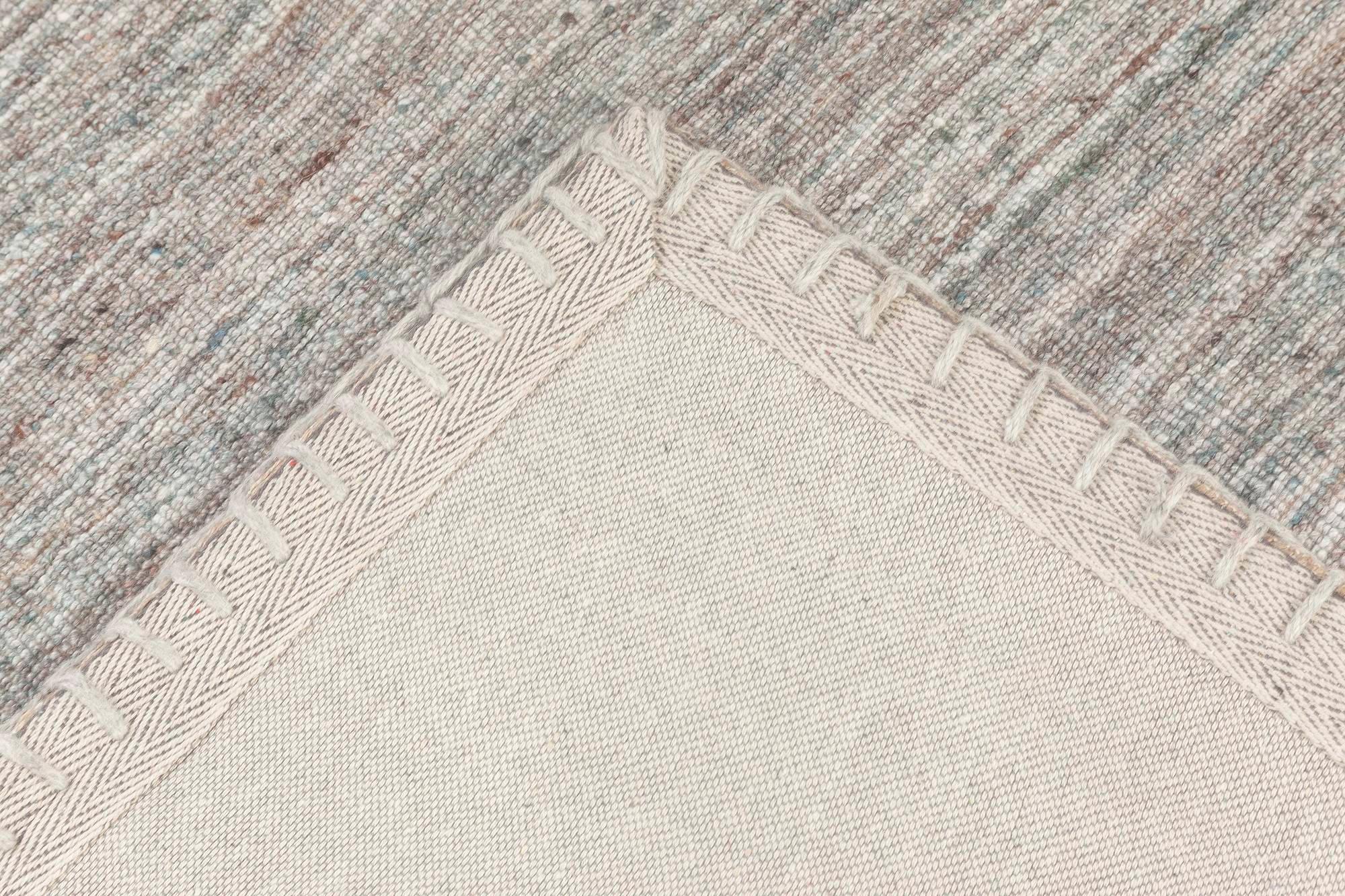 Bauer Kollektion Moderner grauer Teppich mit Muster-Less von Doris Leslie Blau (Wolle) im Angebot