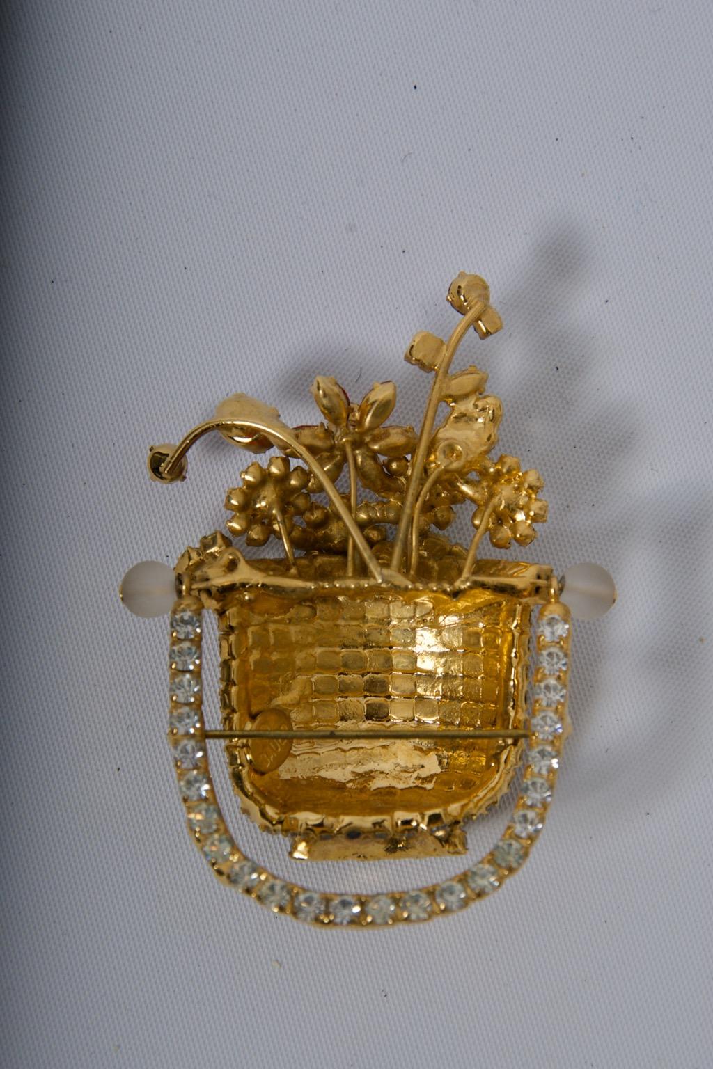 Women's Bauer Flower Basket Brooch For Sale