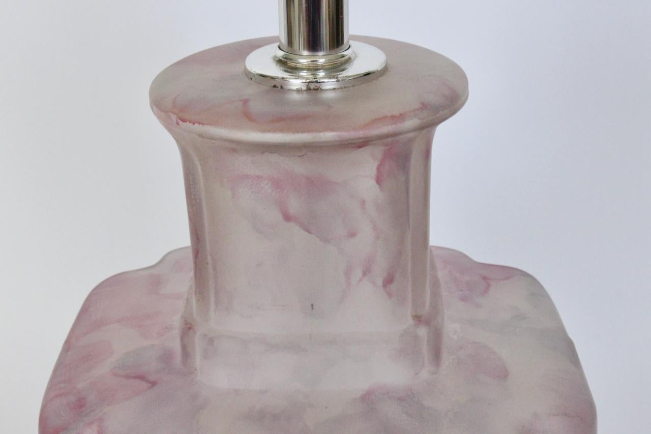 Art Glass Bauer Lamp Company Mottled Frosted Pink 