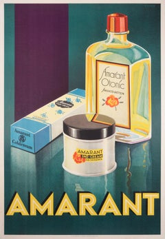 "Amarant"- Original Antique Swedish Cosmetics Poster Art Deco 1920s