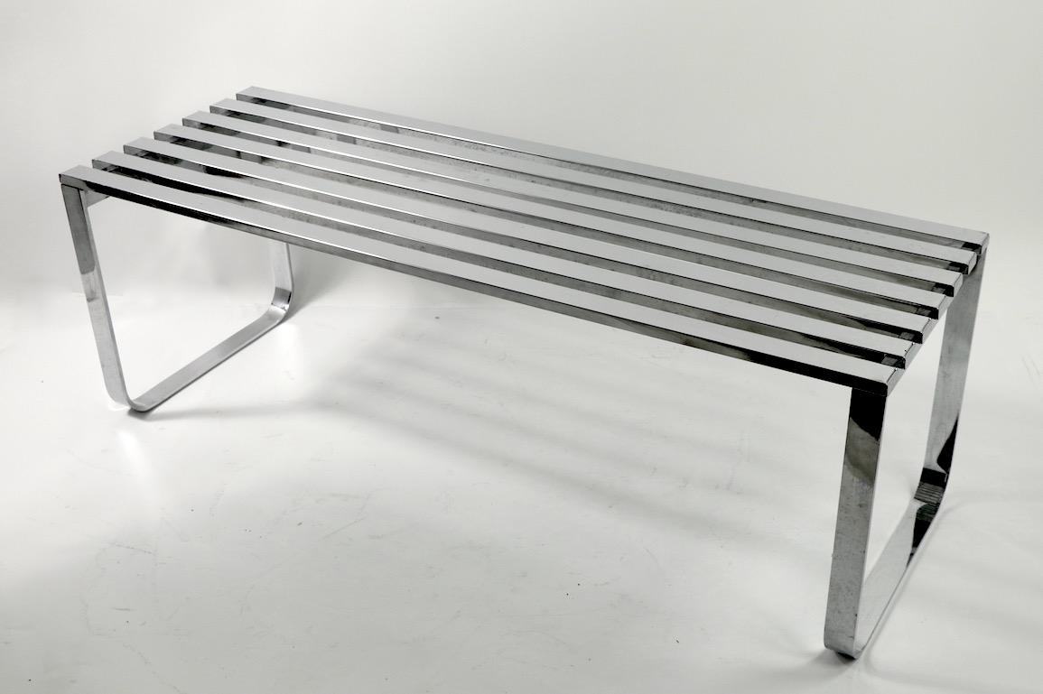 Design Institute of America Chrome Bench Coffee Table 3