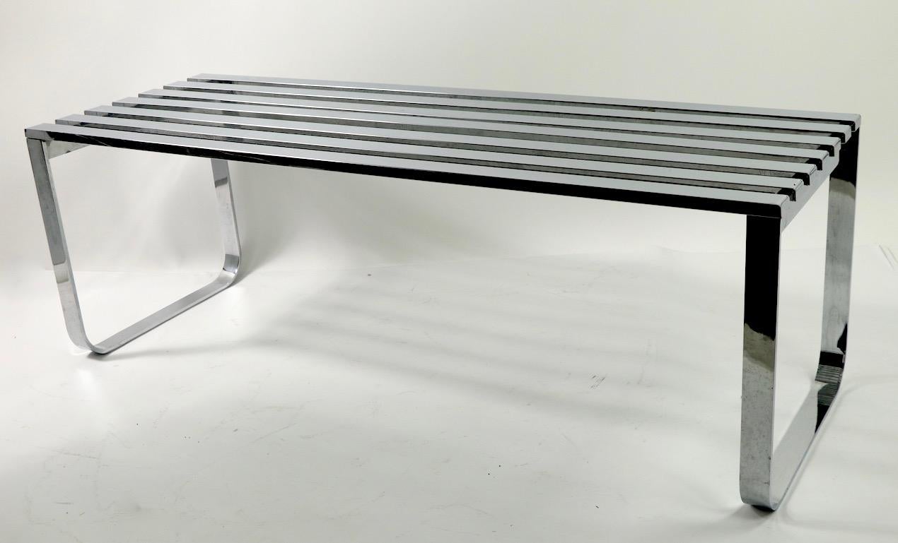 Design Institute of America Chrome Bench Coffee Table 1