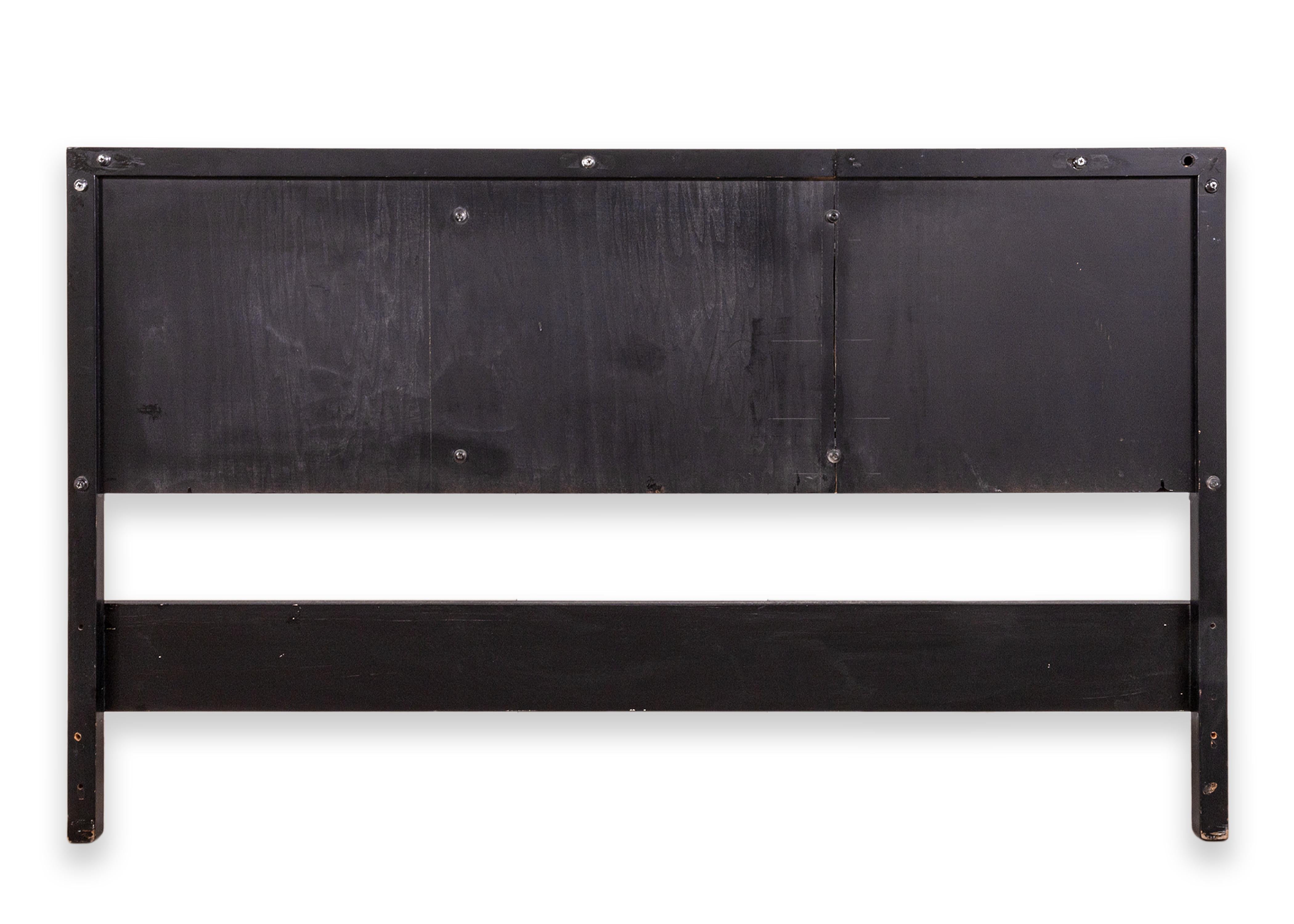 Baughman for John Stuart Rosewood Chrome Queen Vintage Mid Century Headboard For Sale 2
