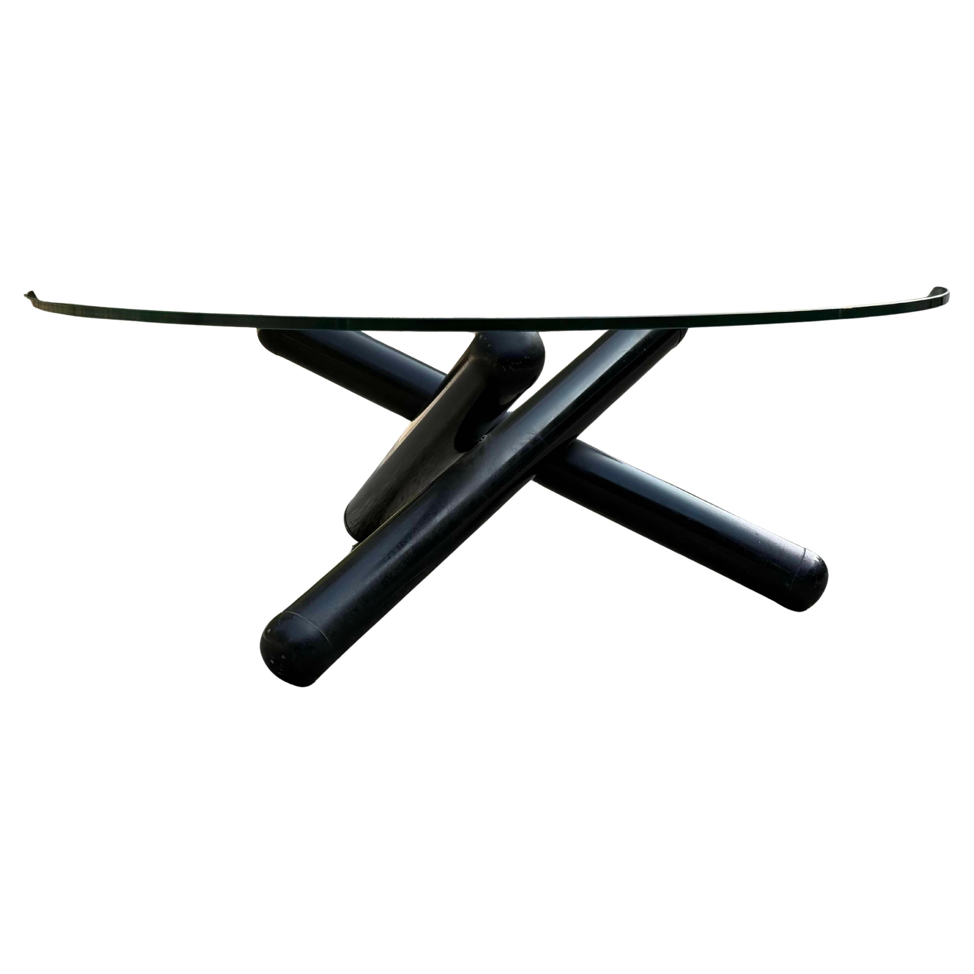 Table basse en chrome noir 