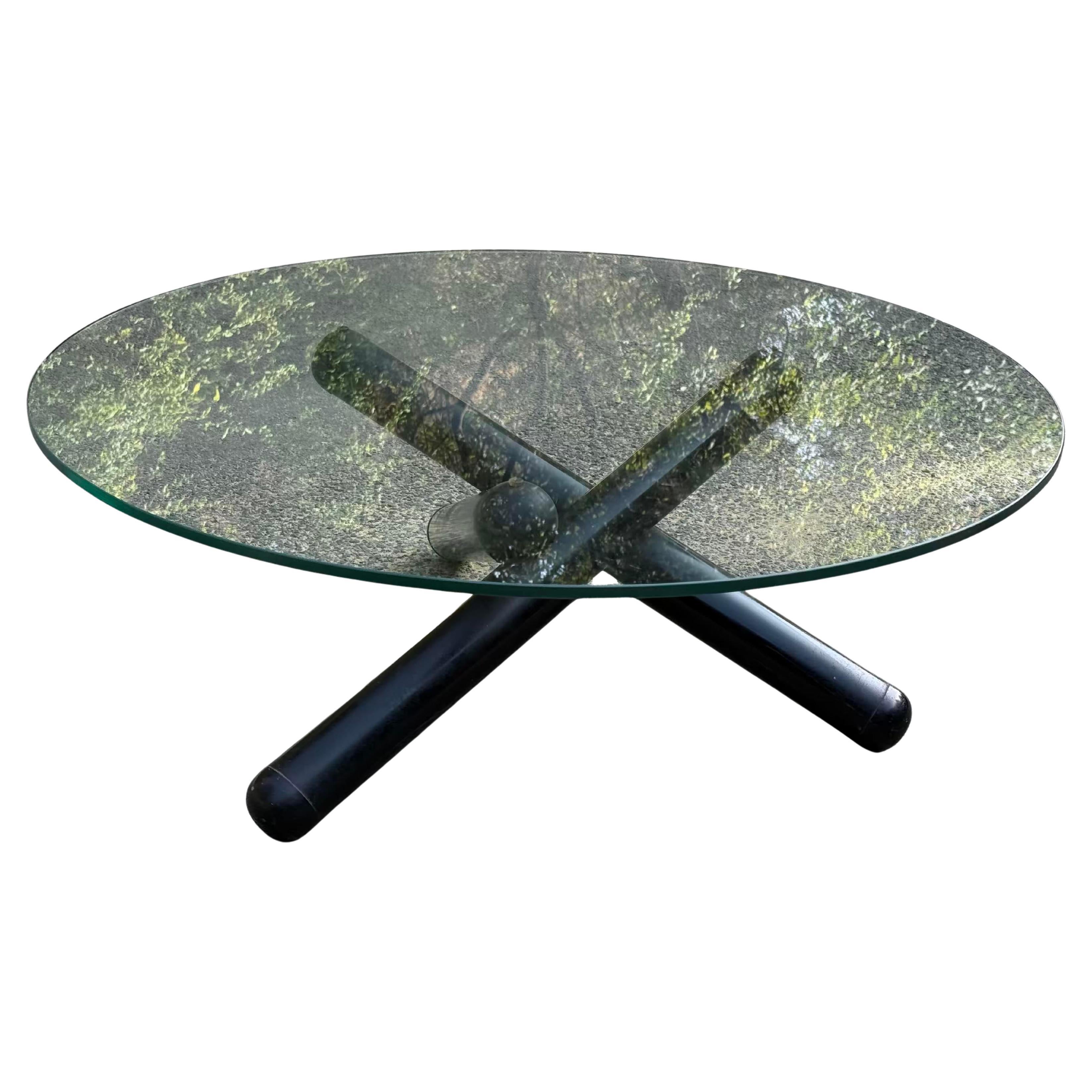 Table basse en chrome noir 