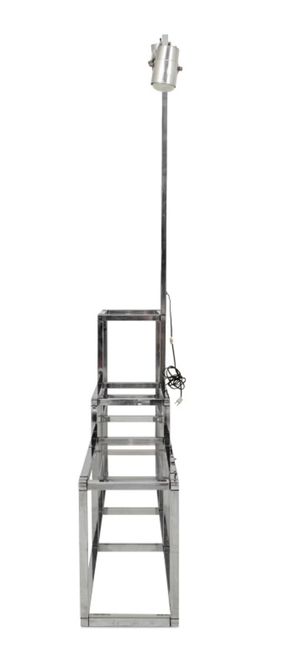 XX secolo Lampada Etagere in stile Baughman in cromo e lucite in vendita
