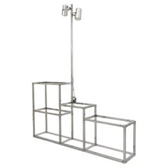 Etagere-Lampe im Baughman-Stil aus Chrom und Lucite
