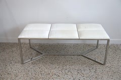 Baughman Style Polished Steel Bench
